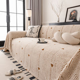 Thick Plush Sofa Cover Throw for Couch, 3D Textured Herringbone Washable Slipcover