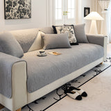 Baroque Floral Quilted Cotton Sofa Cover, Non-Slip Washable Couch Protector