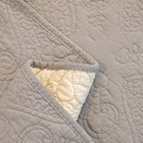 Baroque Floral Quilted Cotton Sofa Cover, Non-Slip Washable Couch Protector