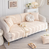 Geometric Textured Cotton Quilted Sofa Cover, Non-Slip Washable Couch Protector
