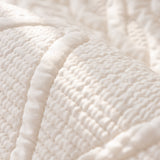 Geometric Textured Cotton Quilted Sofa Cover, Non-Slip Washable Couch Protector