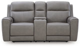 5Z-Comfort Coin Power Reclining Loveseat with Console - Ornate Home