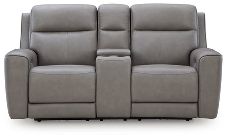 5Z-Comfort Coin Power Reclining Loveseat with Console - Ornate Home