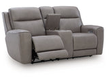 5Z-Comfort Coin Power Reclining Loveseat with Console - Ornate Home