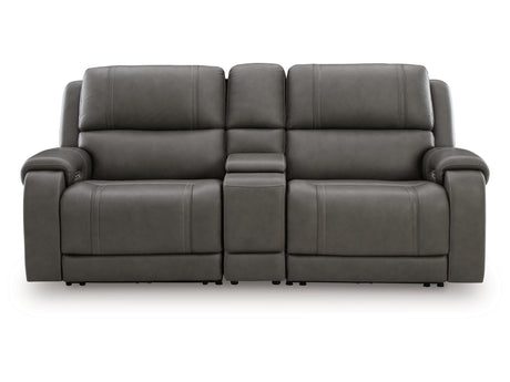 5Z - Pittson Anchor 3-Piece Power Reclining Sectional Loveseat with Console - Ornate Home