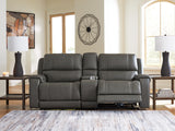 5Z - Pittson Anchor 3-Piece Power Reclining Sectional Loveseat with Console - Ornate Home