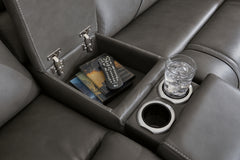 5Z - Pittson Anchor 3-Piece Power Reclining Sectional Loveseat with Console - Ornate Home