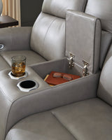 5Z-Relaxation Coin Power Reclining Loveseat with Console (Online Special Price) - Ornate Home