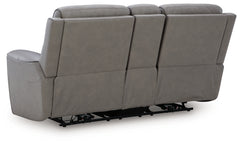 5Z-Relaxation Coin Power Reclining Loveseat with Console - Ornate Home