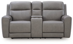 5Z-Relaxation Coin Power Reclining Loveseat with Console - Ornate Home