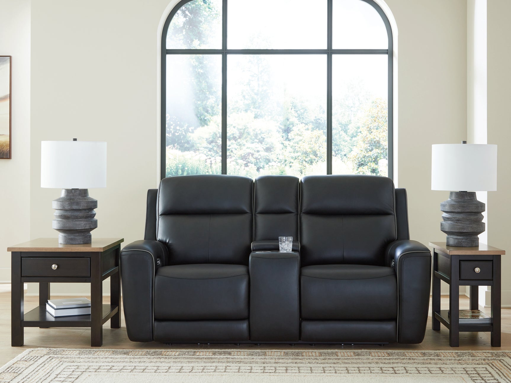 5Z-Relaxation Onyx Power Reclining Loveseat with Console - Ornate Home