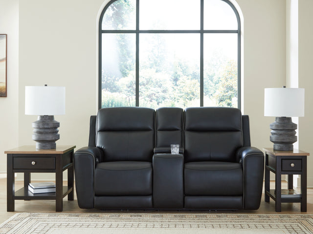 5Z-Relaxation Onyx Power Reclining Loveseat with Console - Ornate Home