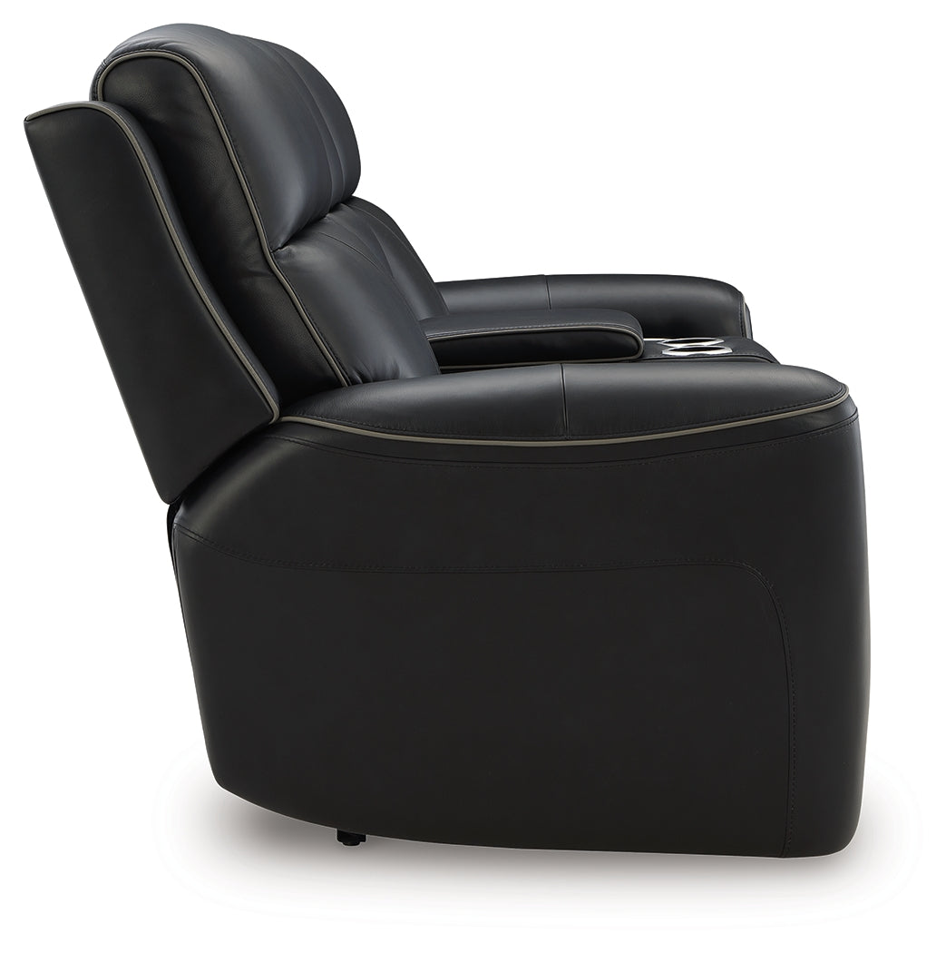 5Z-Relaxation Onyx Power Reclining Loveseat with Console - Ornate Home