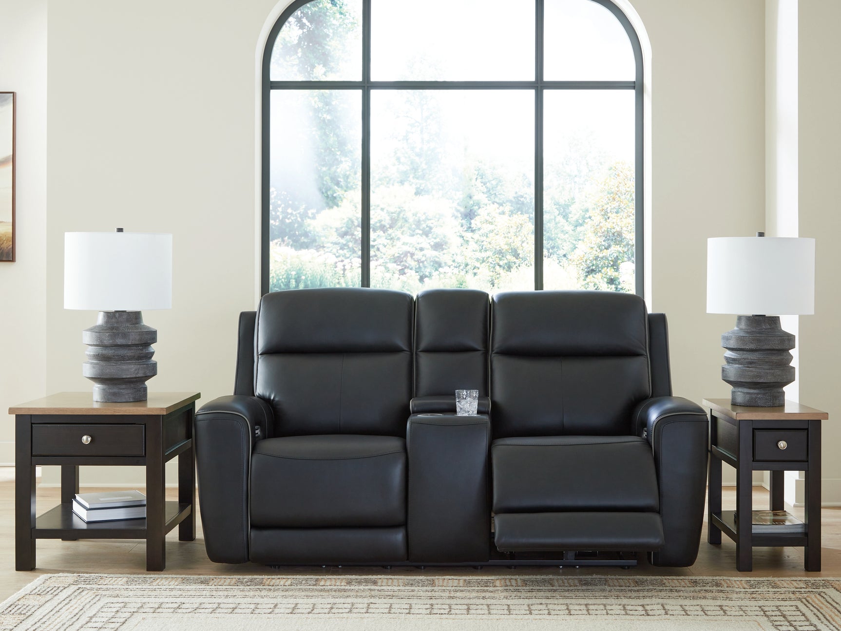 5Z-Relaxation Onyx Power Reclining Loveseat with Console - Ornate Home
