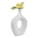 Alray White Beaded Oval Cut Out Vase