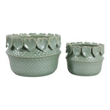 Fallonrun Green Leaf Applique Planters (Set of 2)