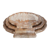 Hiouchi White/Natural Distressed Seashell Trays (Set of 3)
