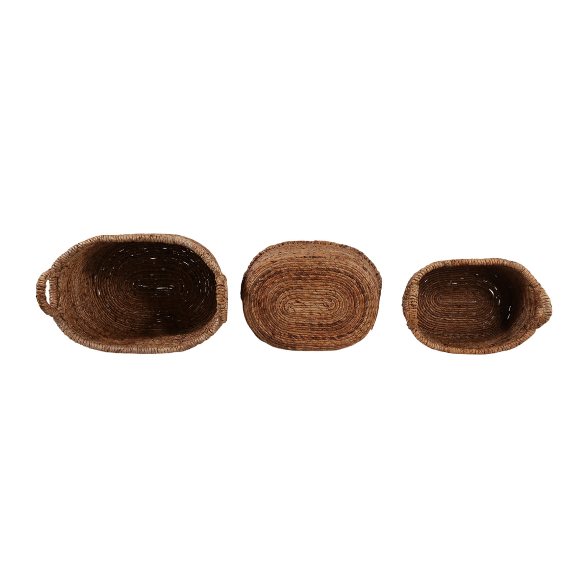 Sciots Camp Natural Scallop Edge Oval Baskets (Set of 3)