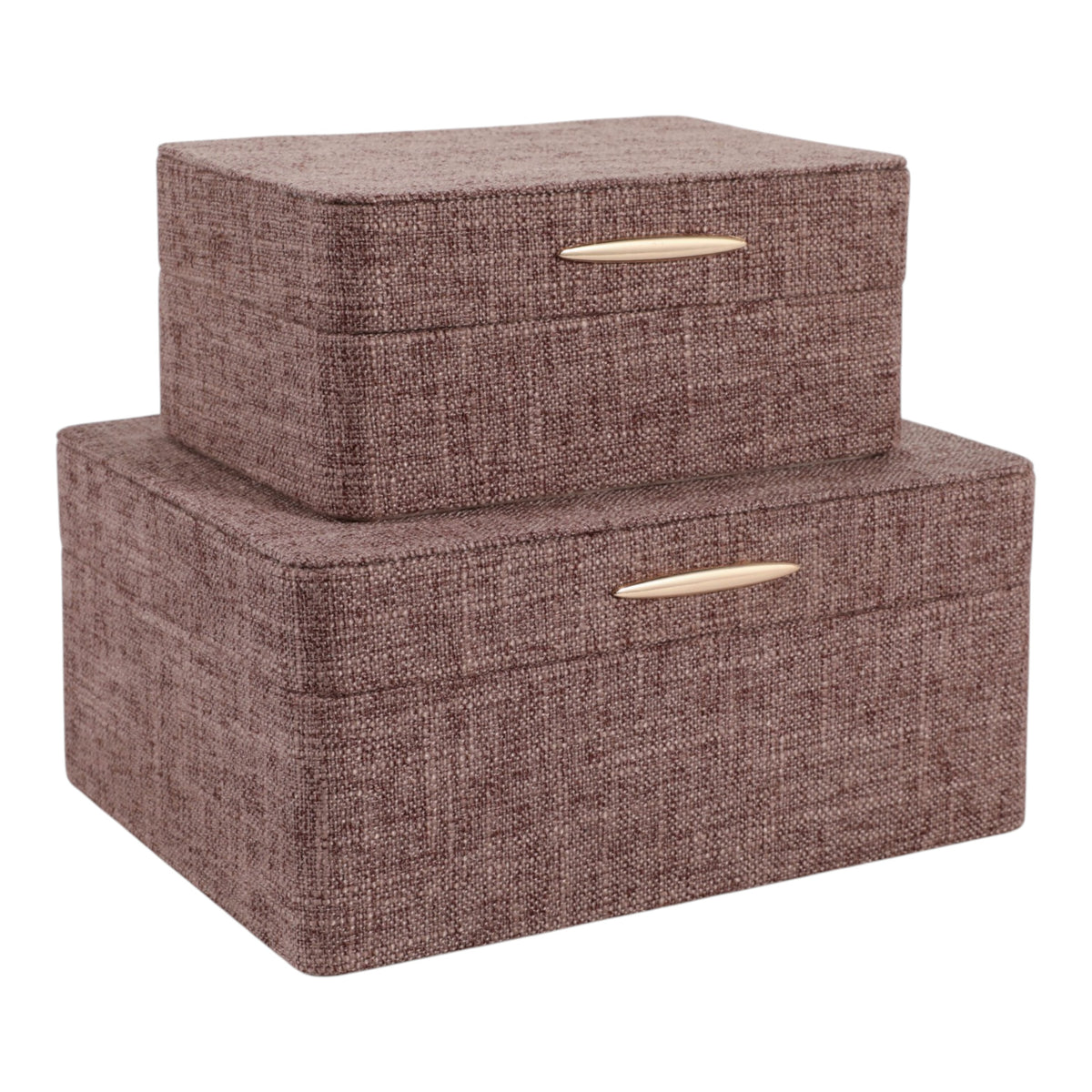 Evertonport Dark Brown/Gold Rounded Corner Boxes (Set of 2)
