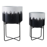 Nicoleham White/Gray/Black Planters (Set of 2)