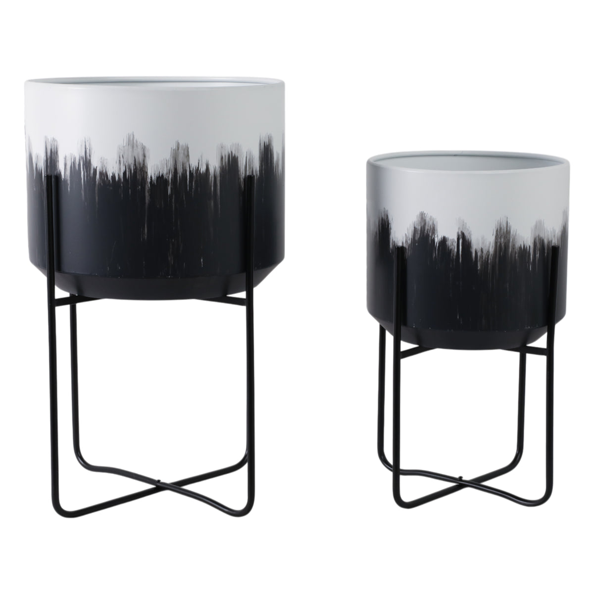 Nicoleham White/Gray/Black Planters (Set of 2)