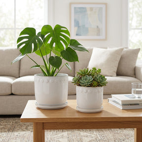 Lintonmore White Planters (Set of 2)