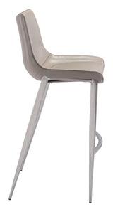 Magnus Brown & Silver Barstool (Set of 2)