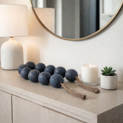 Bonny Doon Blue/Tan Marbled Bead Garland