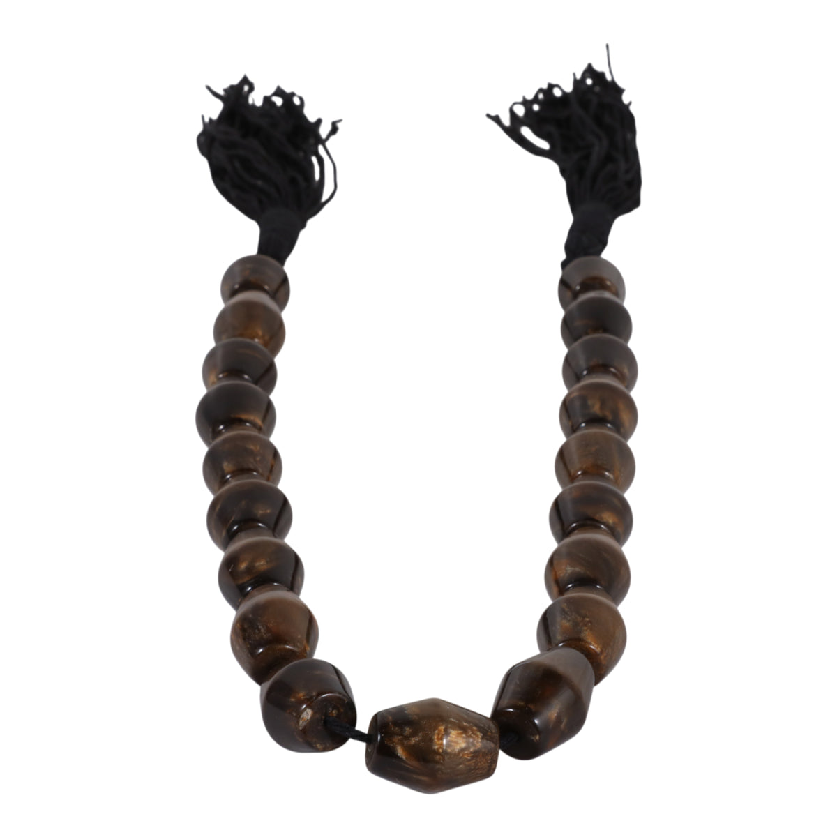 Calflax Bronze/Brown Long Bicone Bead Garland