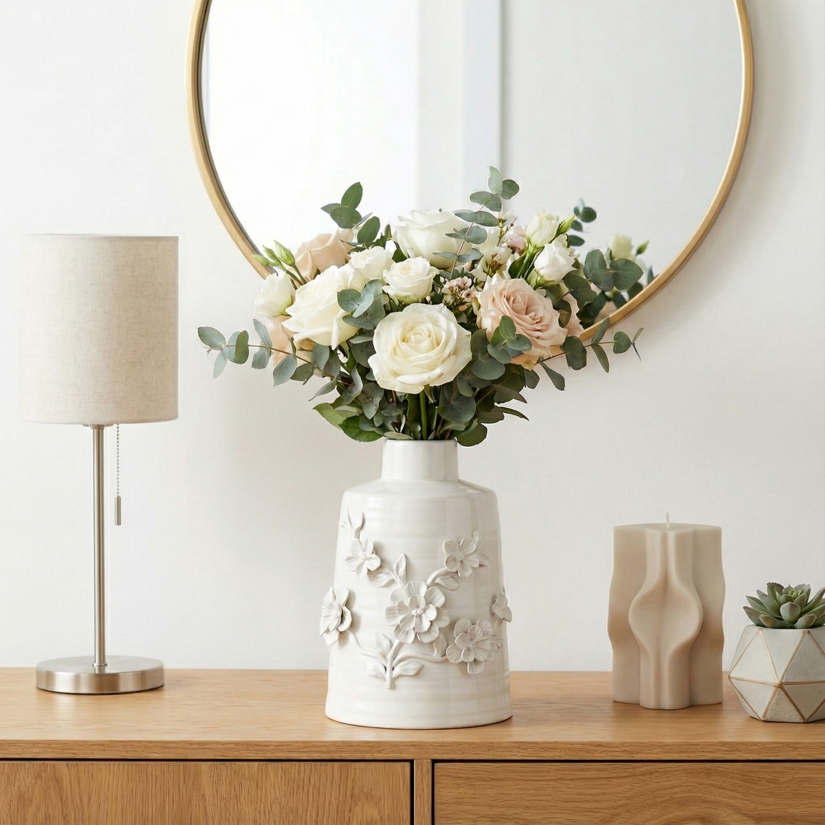 Clovervale White Vase