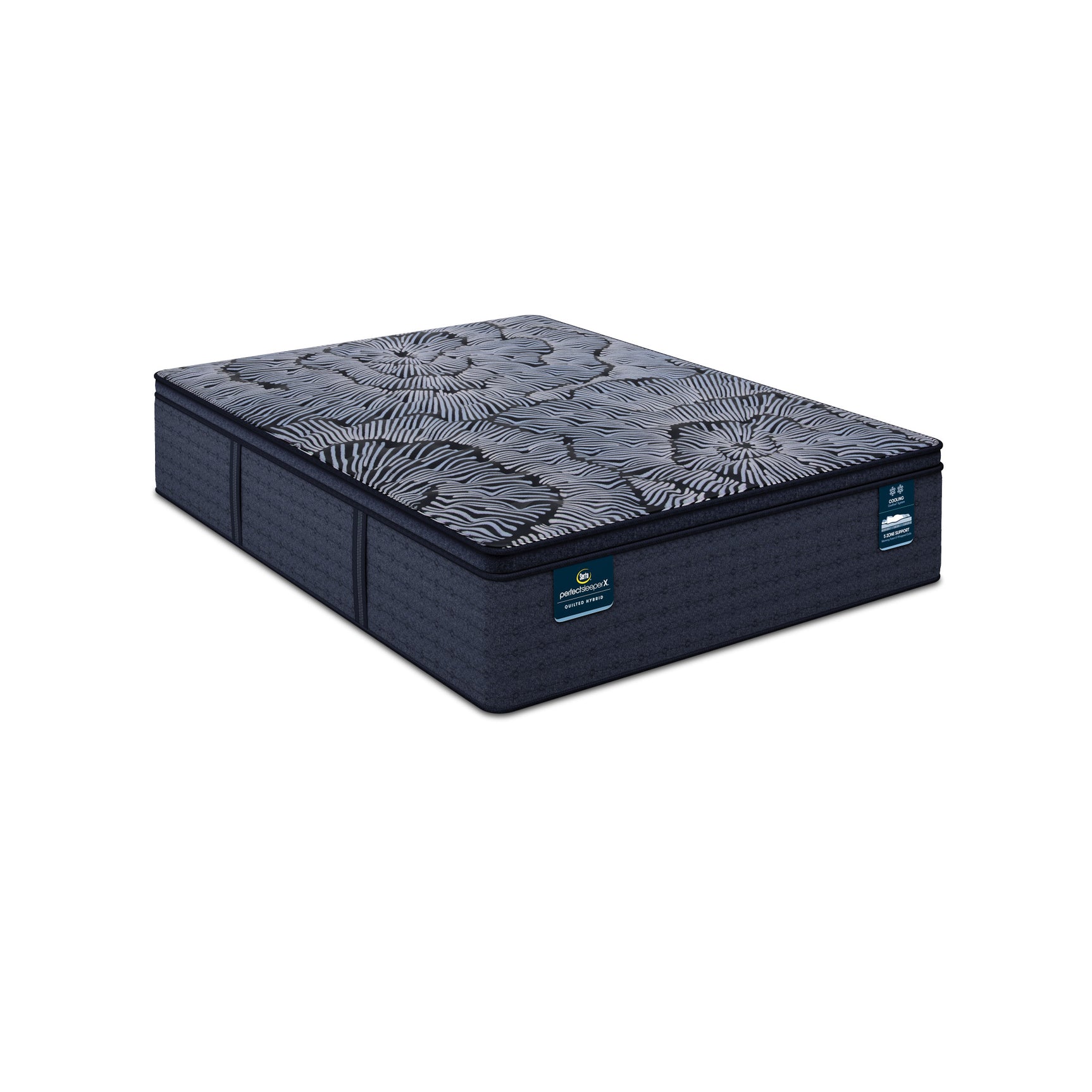 Perfect Sleeper X Lexton 14.25" Dark Blue/Black Hybrid Queen Medium Pillow Top Mattress