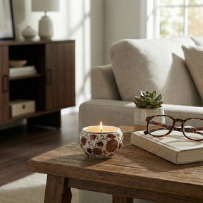 Glasgow Brown/White Neroli Basil Chinoiserie Candle