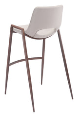 Desi Beige & Walnut Barstool (Set of 2)