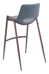 Desi Azure Gray & Walnut Barstool (Set of 2)