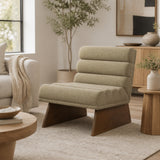 Oroville Sage Green Modern Channel Armless Chair