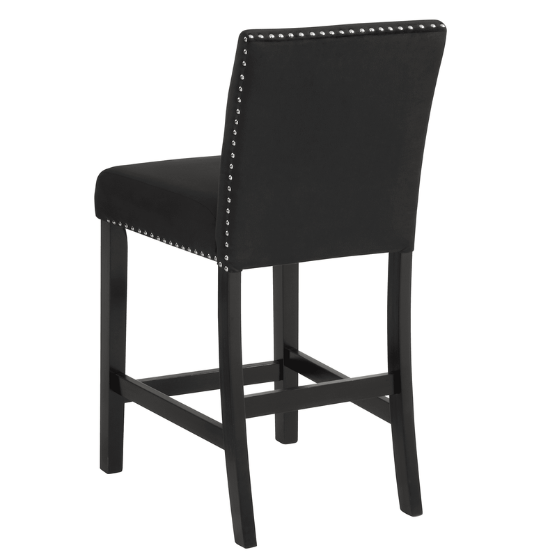 Lennon Black Velvet Counter Height Dining Chair (Set of 2) - Ornate Home
