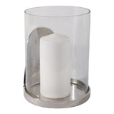 Wilson Grove Silver/Clear Metal Base Hurricane Pillar Holder