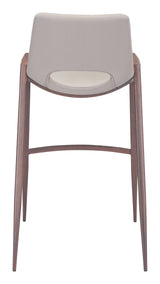 Desi Beige & Walnut Barstool (Set of 2)