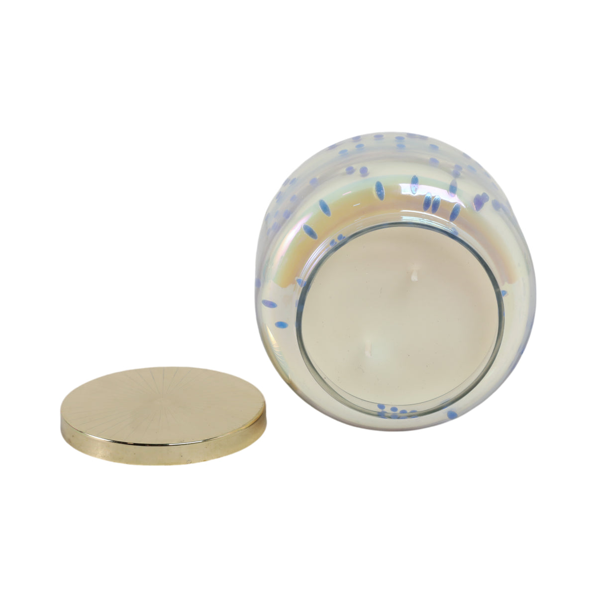Dashholm Blue/Gold Verbena Bead Luster Lidded Candle