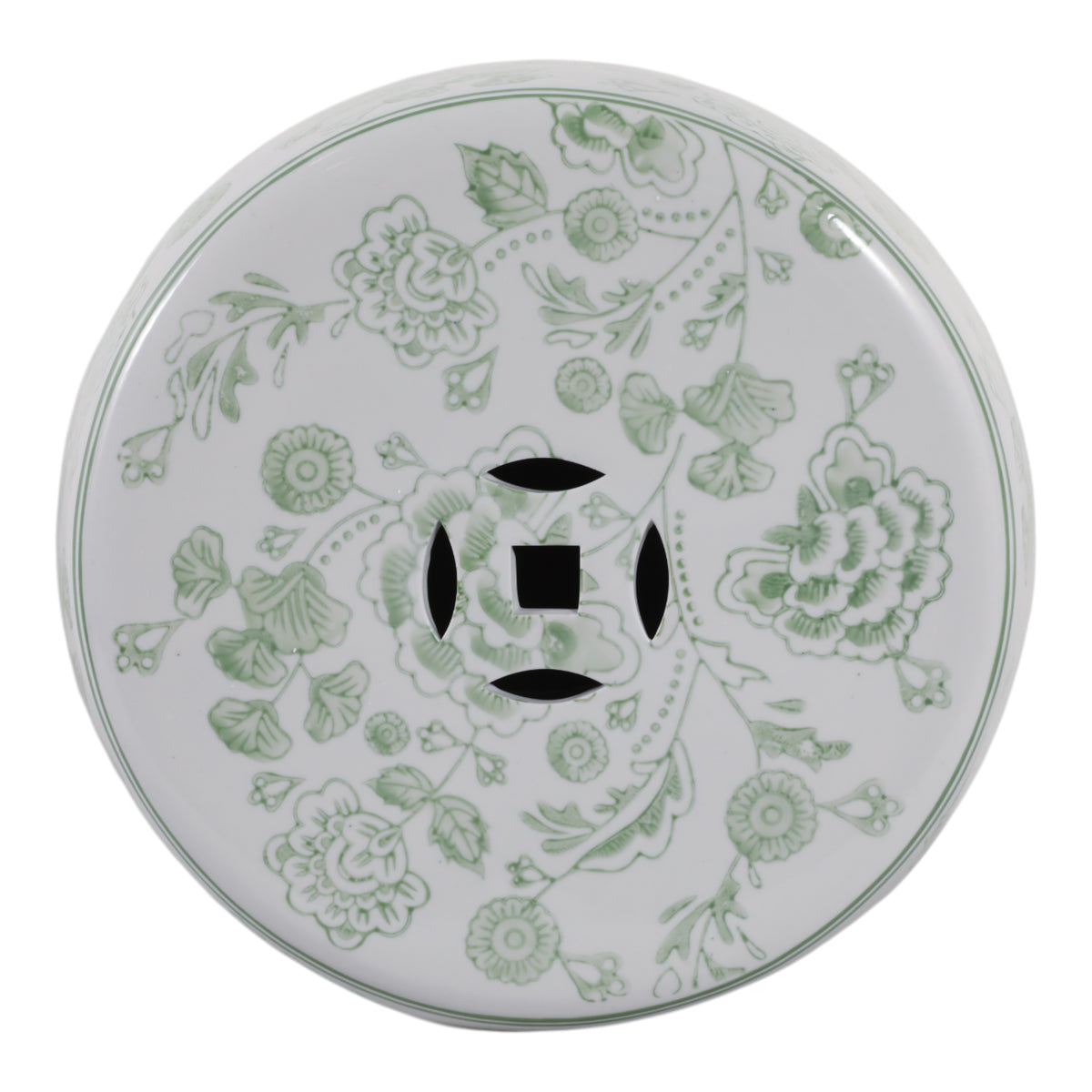 Peytonwell Green/White Garden Stool