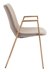Desi Beige & Gold Dining Chair (Set of 2)