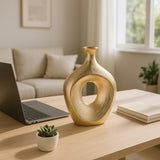 Hardencliff Gold Scratched Oval Vase