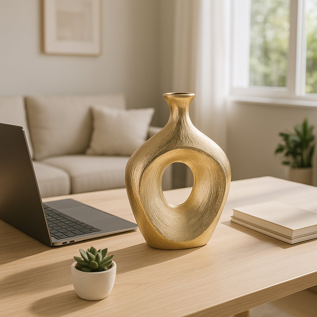 Hardencliff Gold Scratched Oval Vase