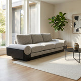 Pierpont Bay Tan/Black 3-Seater Bolster Sofa with Wood Base