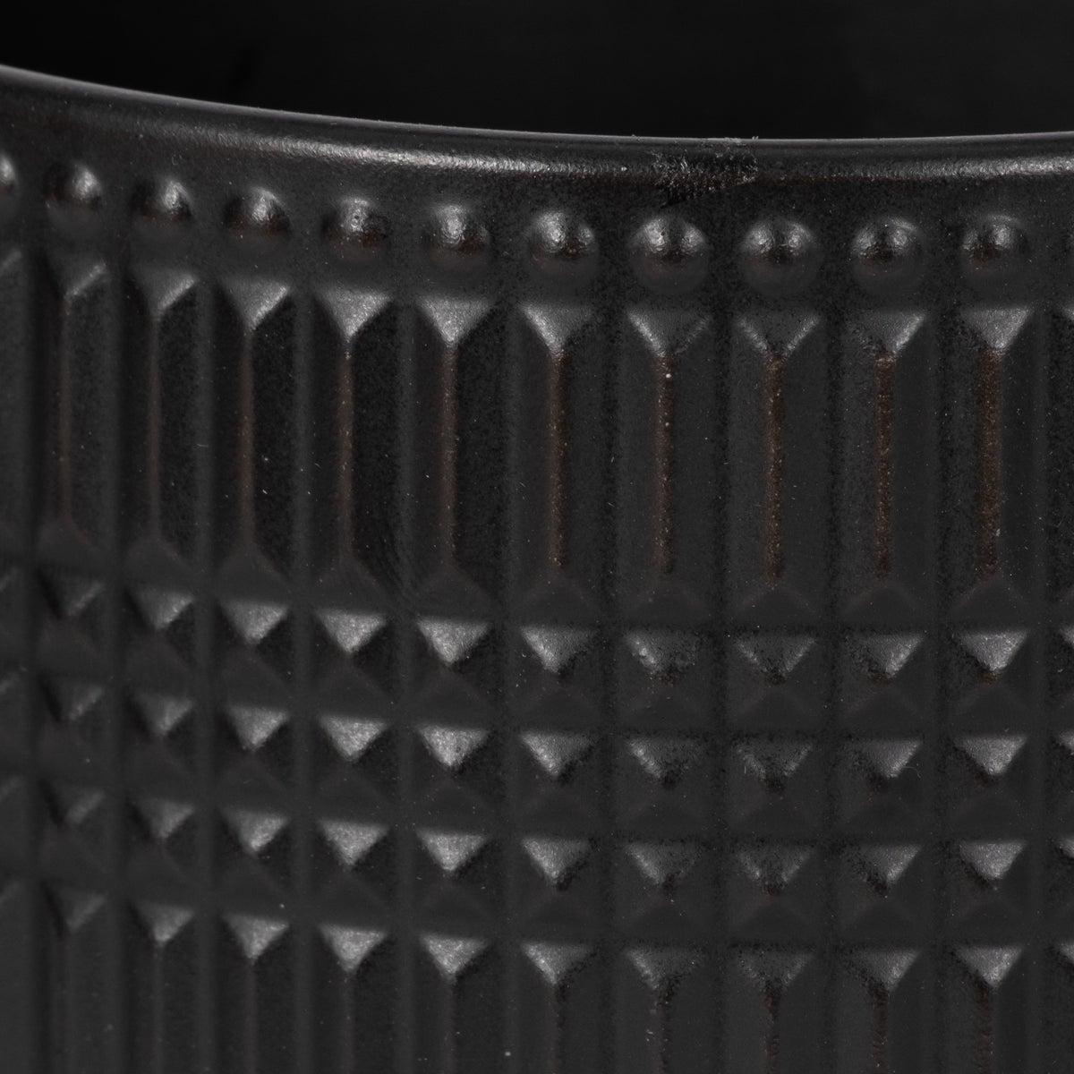 Cowell Black Ceramic Tribal Planter with Stand