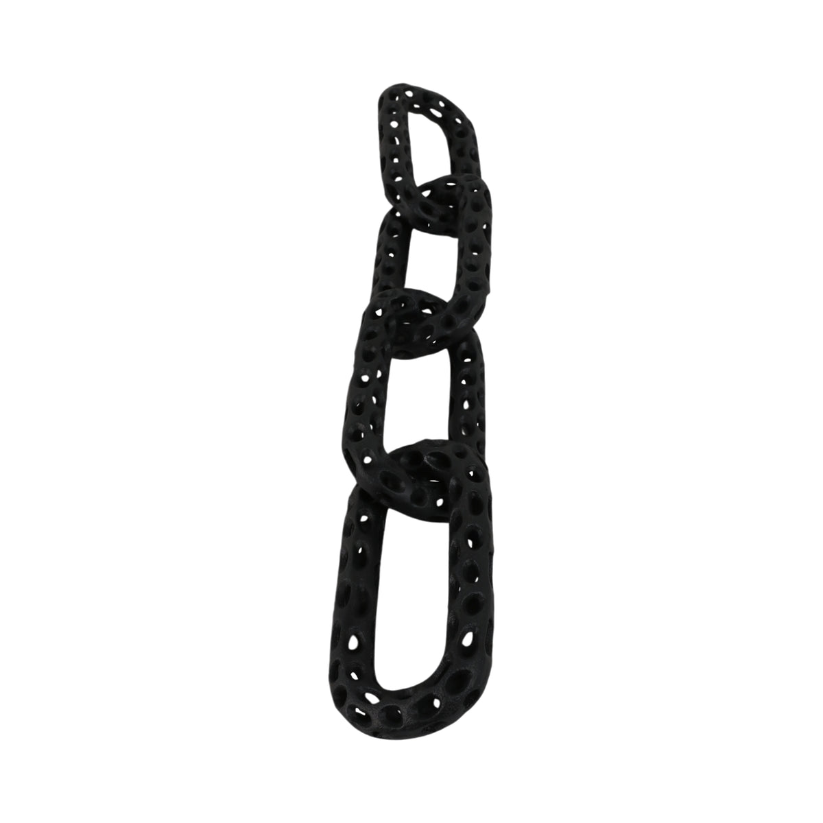Caseyley Black Pierced Metal 4-Chain Link Object