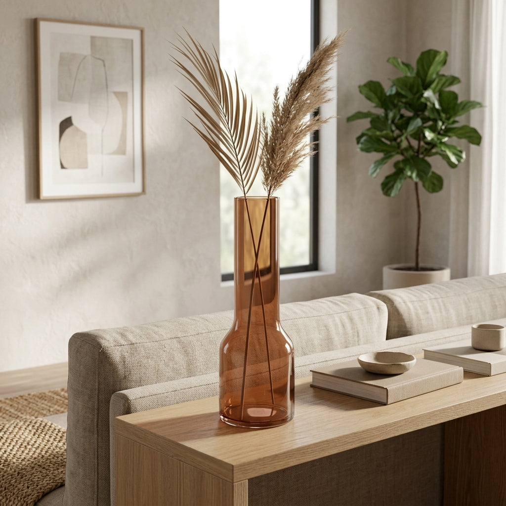 Hollisbeach Brown Small Glass Vase