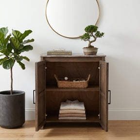 Oak Park Gray/Brown Slanted 2-Door Cabinet
