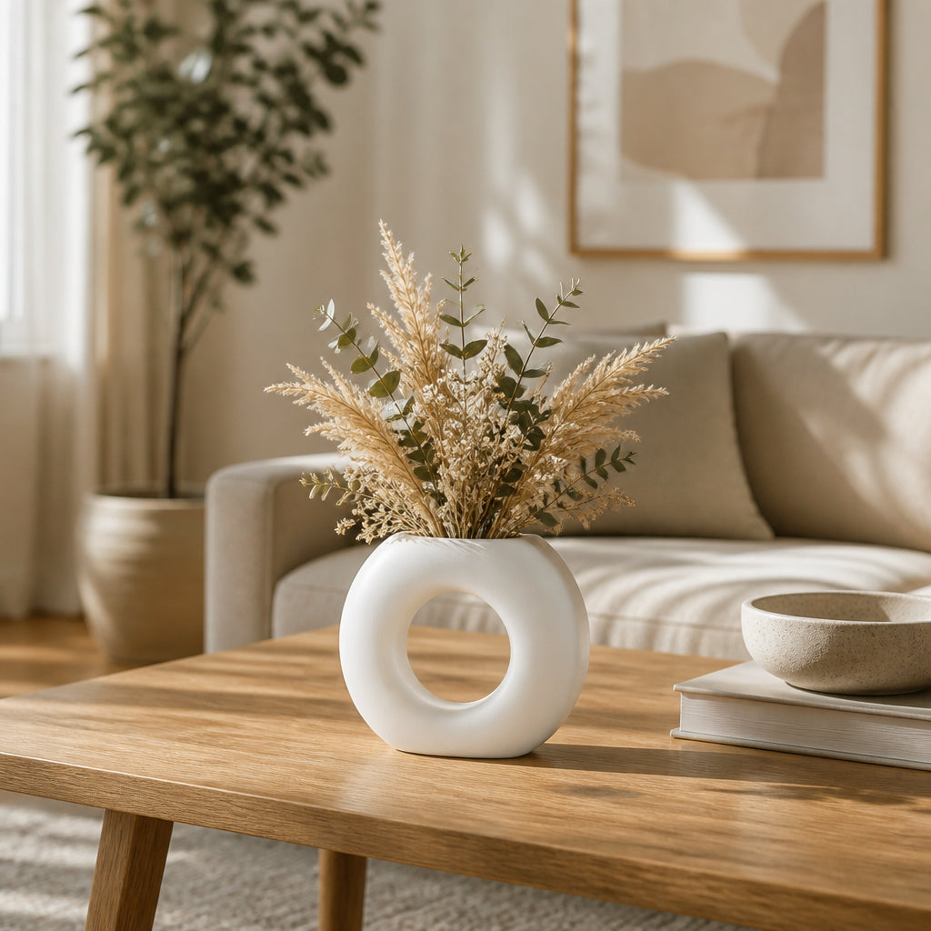 Calville White Ceramic Donut Vase