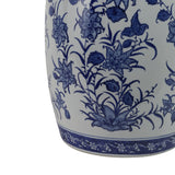 Hunterdale Blue/White Ceramic Pinwheel Flower Chinoiserie Stool